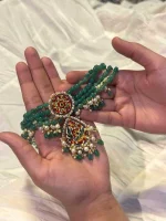 22K gold jewellery featuring delicate polki stone detailing