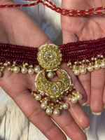 22K gold jewellery featuring delicate natural diamond polkis