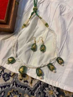 22K antique stone jewellery with detailed Hauldal gold work