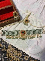 Natural diamond polki embellishments on finely crafted 22K gold jewellery